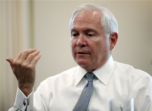 Secretary of Defense Robert Gates, speaks during an interview with The Associate Press in his office at the Pentagon Monday, June 13, 2011 in Washington.(AP Photo/Alex Brandon) (AP)