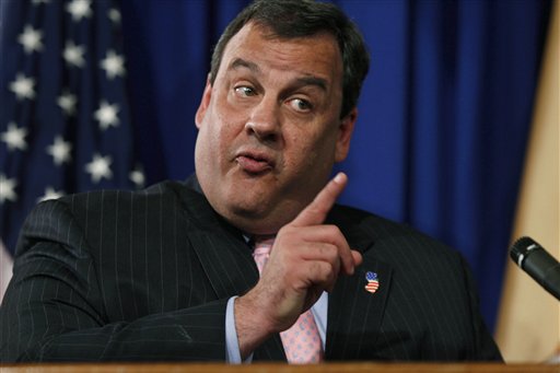 New Jersey Gov. Chris Christie addresses the media Thursday, May 26, 2011 in Trenton, N.J., as he announces that New Jersey will withdraw from a 10-state regional greenhouse gas reduction program by the end of the year, saying the program is ineffective at combating global warming. The announcement thrilled conservatives, who have been dogging governors in Northeast states to abandon the effort to limit greenhouse gas emissions by having polluters pay for their fossil fuel output.  (AP Photo/Mel Evans) (AP)