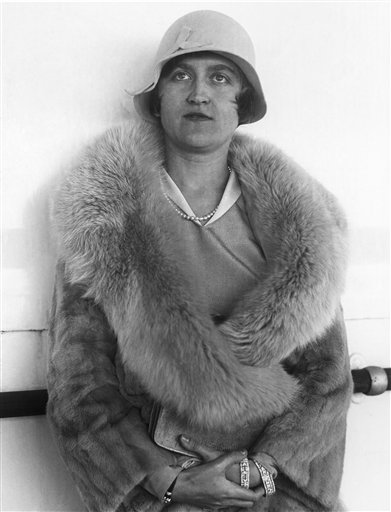 FILE - This Aug. 11, 1930 file photo shows Mrs. Huguette Clark Gower, daughter of the late Sen. William A. Clark of Montana, a copper magnate, in Reno, Nev. Clark, the 104-year-old heiress to a Montana copper fortune who once lived in the largest apartment on Fifth Avenue, died Tuesday, May 24, 2011, at a Manhattan hospital even as an investigation continues into how her millions were handled. (AP Photo, File) (AP)