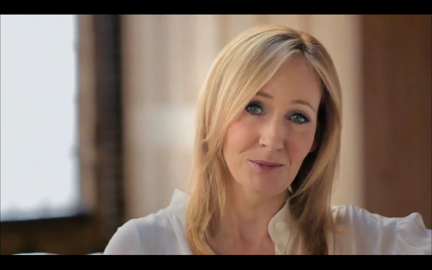 J.K. Rowling announcing "Pottermore" in a YouTube video.