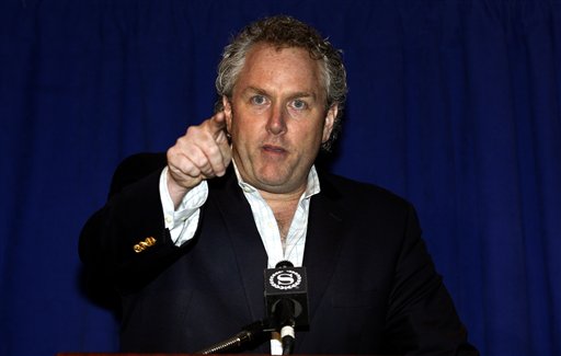 Andrew Breitbart the conservative blogger who exposed  the bulging-underpants photo  of U.S. Congressman Anthony Weiner, D-NY that Weiner sent to a young woman, addresses a press conference in New York, Monday, June  6, 2011. He spoke a  few minutes before the congressman  (AP Photo/David Karp) (AP)