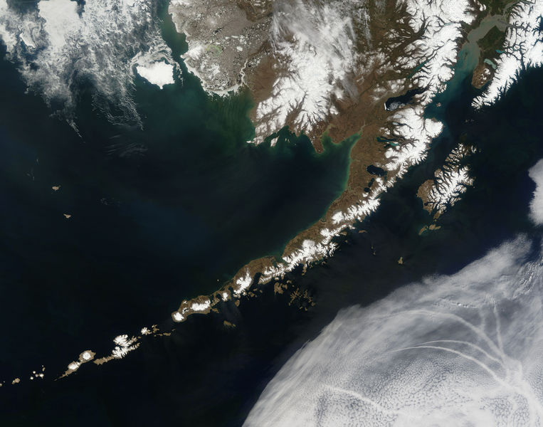 The Aleutian Islands and the Alaska Peninsula.
