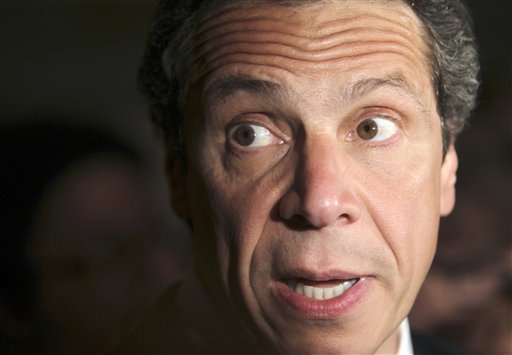 New York Gov. Andrew Cuomo speaks during a news conference in the Hall of Governors at the Capitol in Albany, N.Y., on Tuesday, June 21, 2011.  (AP Photo/Mike Groll) (AP)