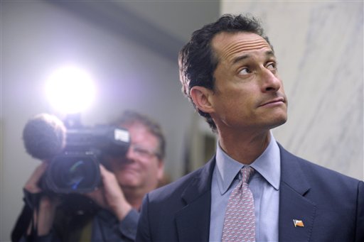 Rep. Anthony Weiner, D-N.Y., waits for an elevator near his office on Capitol Hill in Washington, Thursday, June 2, 2011. (AP Photo/Susan Walsh) (AP)