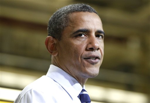 President Barack Obama addresses workers after his tour of Chrysler Groups Toledo Supplier Park in Toledo, Ohio, Friday, June 3, 2011. (AP Photo/Charles Dharapak) (AP)