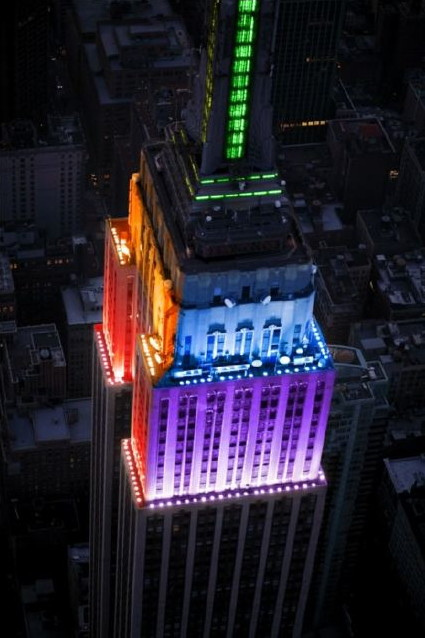 The Empire State Building Friday night.