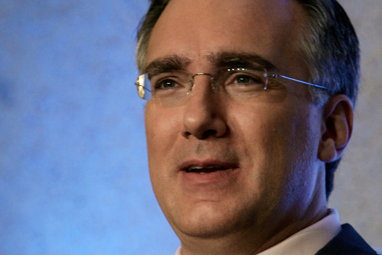 FILE - In this July 22, 2006 file photo, Keith Olbermann, host of the MSNBC show, "Countdown With Keith Olbermann," talks about his show at the Summer Television Critics Association Press Tour in Pasadena, Calif. MSNBC has suspended prime-time host Keith Olbermann indefinitely without pay for contributing to the campaigns of three Democratic candidates this election season. Olbermann acknowledged to NBC that he donated $2,400 apiece to the campaigns of Kentucky Senate candidate Jack Conway and Arizona Reps. Raul Grivalva and Gabrielle Giffords. (AP Photo/Reed Saxon, file) (Reed Saxon)
