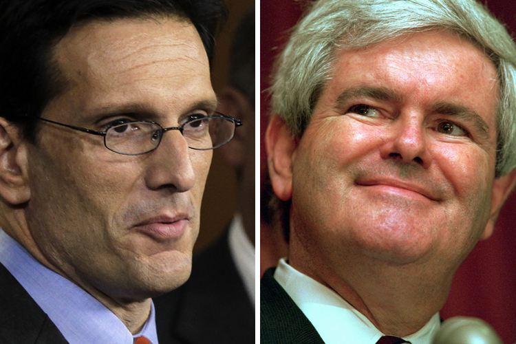 Rep. Eric Cantor, and former Speaker of the House Newt Gingrich in 1995