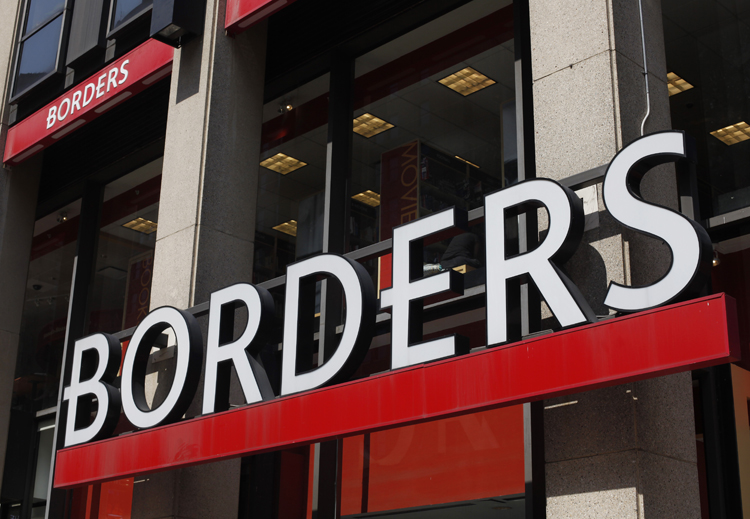A Borders sign is seen outside a branch of their bookstore in New York, July 19, 2011. The company said in a statement Monday it was unable to find a buyer willing to keep it in operation and will sell itself to a group of liquidators led by Hilco Merchant Resources.    REUTERS/Shannon Stapleton (UNITED STATES - Tags: BUSINESS MEDIA) (Â© Shannon Stapleton / Reuters)