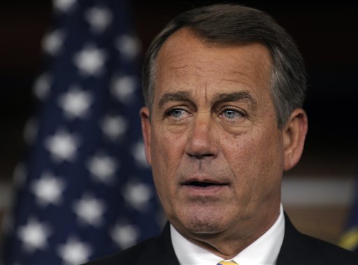 House Speaker John Boehner of Ohio speaks a news conference on Capitol Hill in Washington, Thursday, July 21, 2011. (AP Photo/Susan Walsh) (AP)