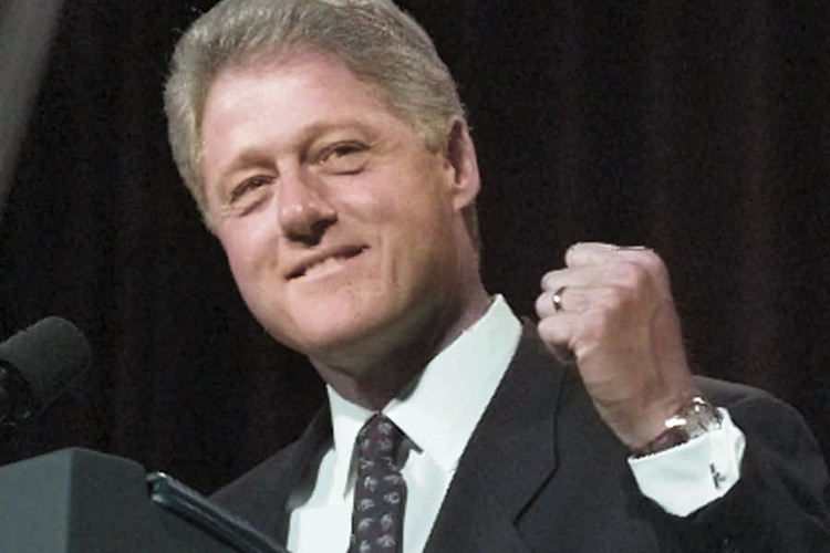 Former president Bill Clinton on Nov. 6, 1996.