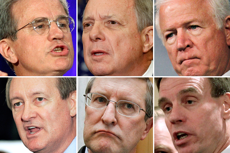 Sen. Tom Coburn, R-Okla., Sen. Dick Durbin, D-Ill., Sen. Saxby Chambliss, R-Ga., Sen. Mark Warner, D-Va., Sen. Kent Conrad, D-N.D., and Sen. Mike Crapo, R-Idaho.