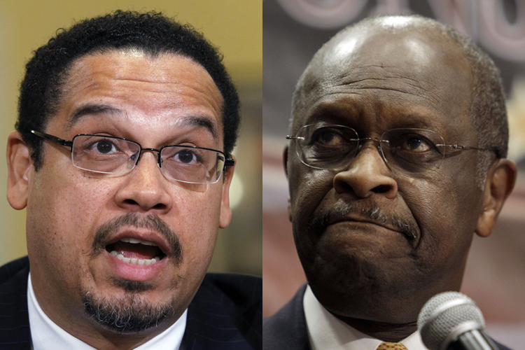 Rep. Keith Ellison and Herman Cain (Alex Brandon)