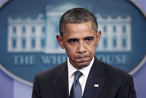 President Barack Obama discusses the continuing budget talks, Tuesday, July 19, 2011, in the the briefing room of the White House in Washington. (AP Photo/Pablo Martinez Monsivais) (AP)