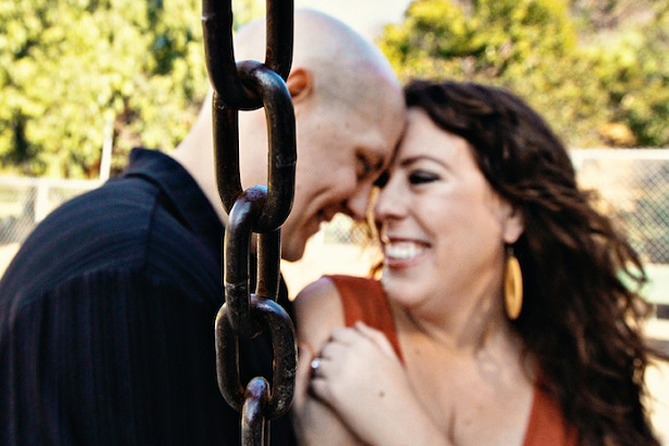 An engagement photo of the author and his fiancee