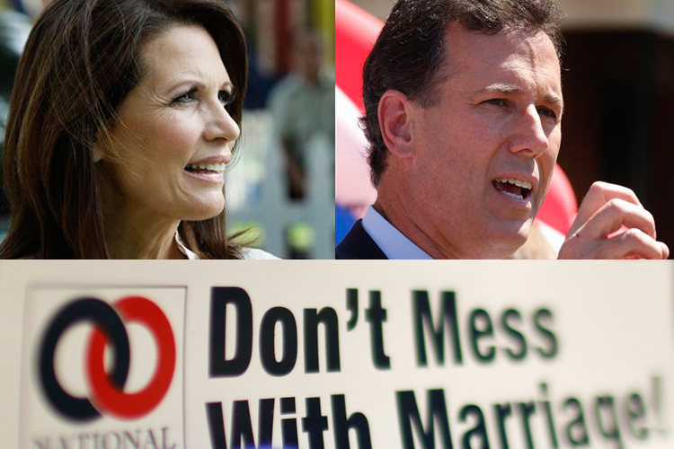 Michele Bachmann and Rick Santorum