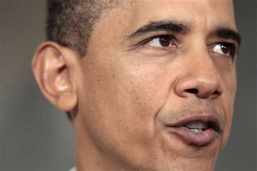 President Barack Obama talks about the ongoing budget ceiling negotiations, Friday, July 29, 2011, in the Diplomatic Reception Room of the White House in Washington. (AP Photo/Pablo Martinez Monsivais) (AP)