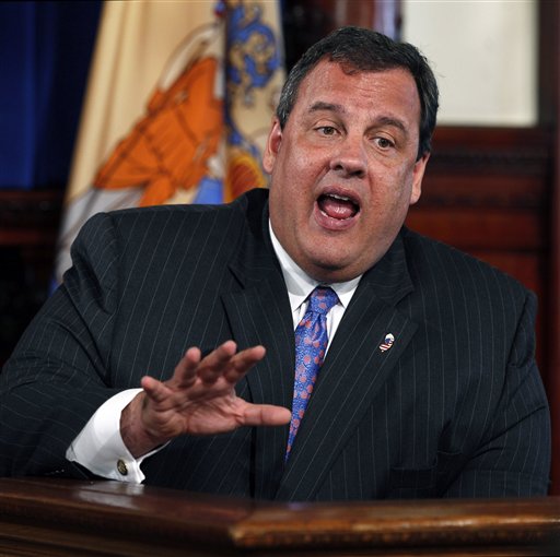 New Jersey Gov. Chris Christie gestures  Tuesday, July 19, 2011, in Trenton, N.J., as he says Billionaire businessman Ken Langone, the co-founder of The Home Depot, and other Republican donors he met with earlier Tuesday didn't persuade him to run for president. The first-term governor and GOP favorite continues to be talked about as a possible challenger to President Barack Obama, but his answer has consistently been 'no.' Christie met Langone and the others in Manhattan. Afterward, the governor reported: "I said nothing different to him today than I've said to other folks in the past." (AP Photo/Mel Evans) (AP)