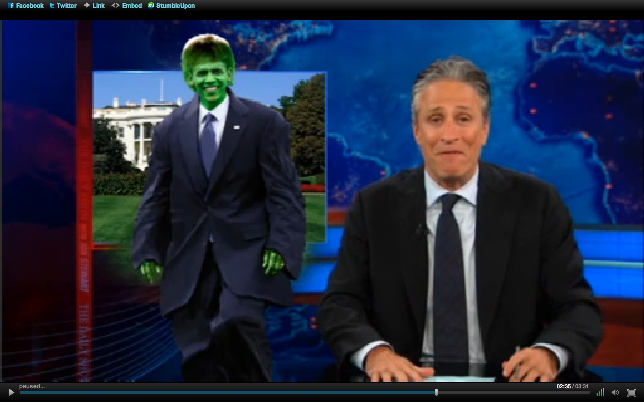 "The Daily Show" imagines Obama as the Hulk