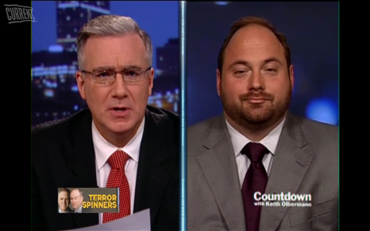 Keith Olbermann (left) and Democratic strategist and columnist, Karl Frisch
