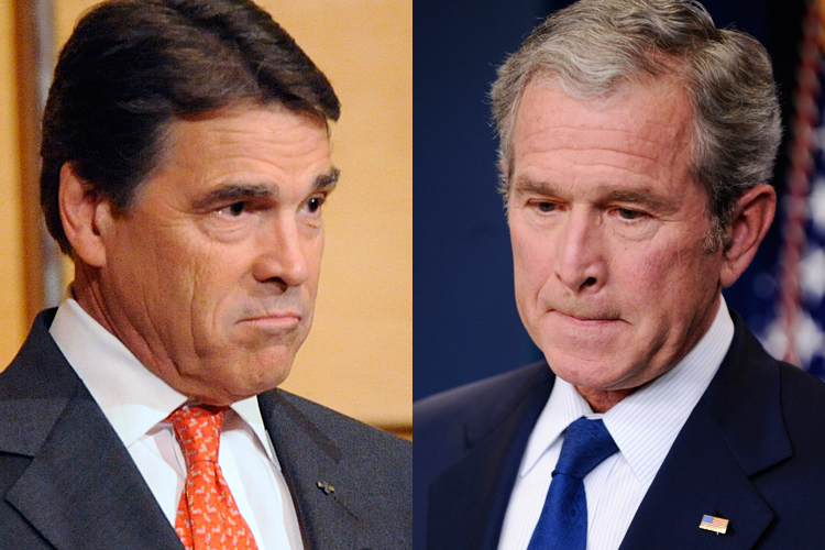 Gov. Rick Perry and former President George W. Bush