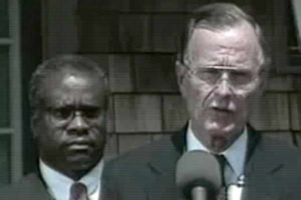 Clarence Thomas and former president George H.W. Bush