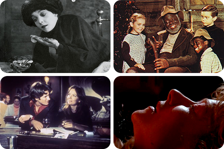 Clockwise from top left: "Greed"; "Song of the South"; "The Cook, the Thief, His Wife and Her Lover"; "Looking for Mr. Goodbar"