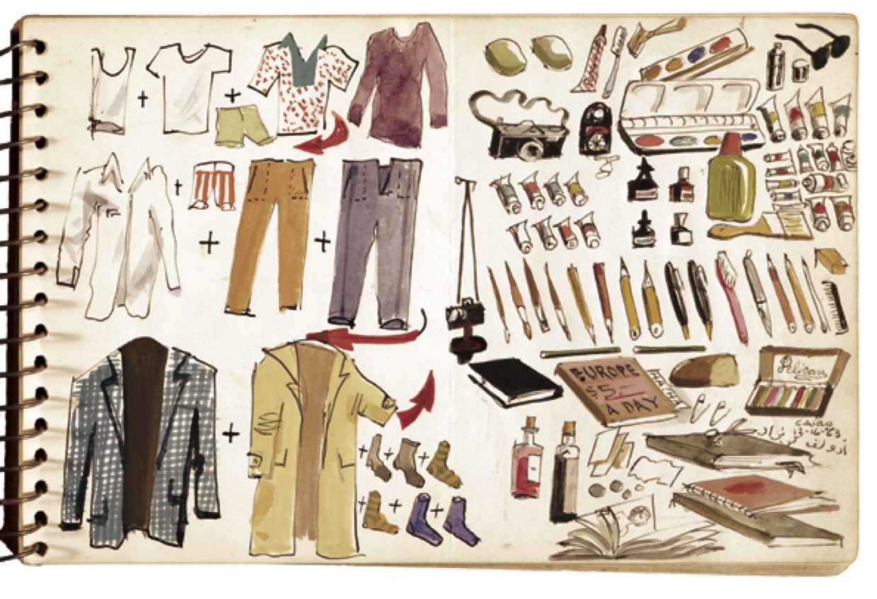 Adolf Konrad's graphic packing list, Dec. 16, 1973