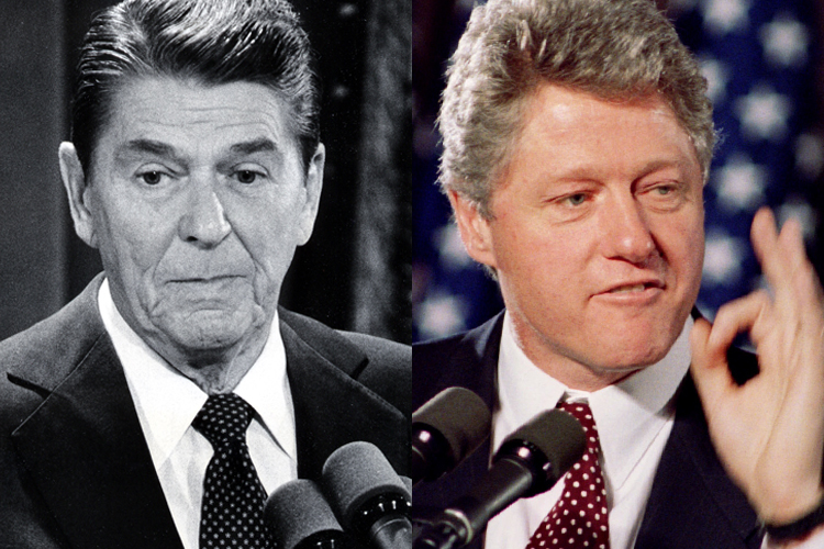 Ronald Reagan and Bill Clinton