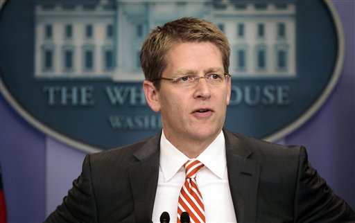 White House Press Secretary Jay Carney during his daily news briefing at the White House in Washington, Thursday, July, 21, 2011. (AP Photo/Pablo Martinez Monsivais) (AP)