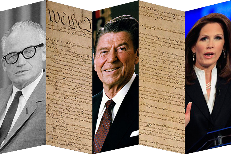 Barry Goldwater, Ronald Reagan and Michele Bachmann