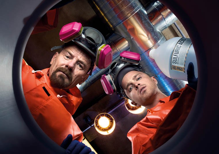 Bryan Cranston and Aaron Paul on "Breaking Bad."