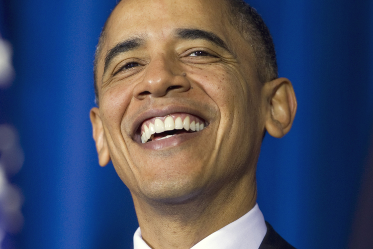 President Barack Obama smiles at the Interior Department in Washington, Wednesday, Dec. 22, 2010, prior to signing the  "don't ask, don't tell" repeal legislation that would allow gays to serve openly in the military.  (AP Photo/Evan Vucci) (Evan Vucci)