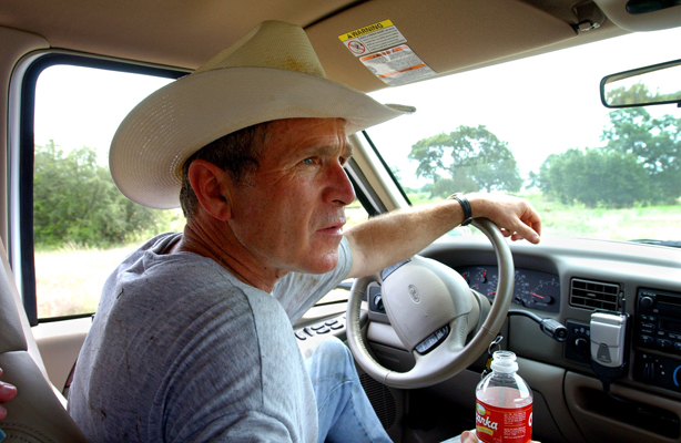 George W. Bush on vacation at his ranch in 2002.