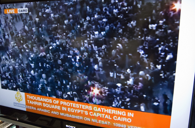 ... one of them is 24 hour news and the inanity it broadcasts across the political spectrum. You just can't talk that long without scrambling for things to say, and eventually something really dumb will come out. Which is why it really irritates me that, since Tuesday, I've been glued to various 24 hour outlets watching the demonstrations in Egypt. I spent my junior year of college at the American University in Cairo, and I've been engaged in a love affair with the country and its people ever since. I'm scheduled to go again in March (fingers crossed), and the thought of being able to visit a free country for the first time fills me with hope. ØªØ­ÙØ§ ÙØµØ±! Long live Egypt! (Christopher Rose)