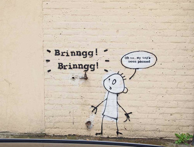 Banksy's mural on the state of British affairs.