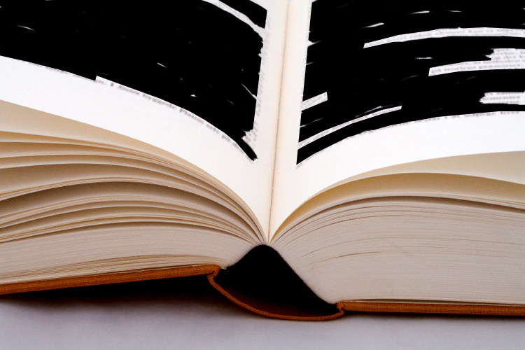 Isolated Book with non-sense text.