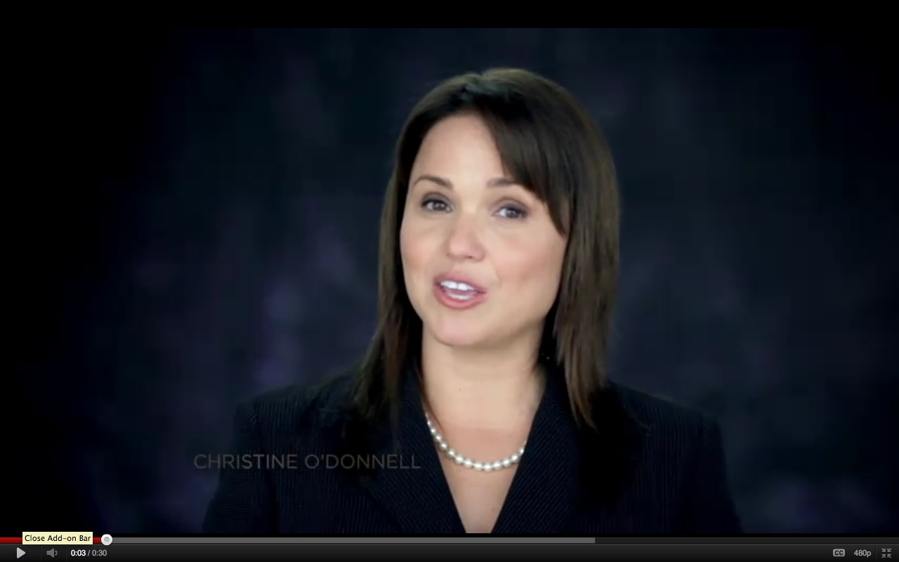 Christine O'Donnell in her "I'm not a witch" ad