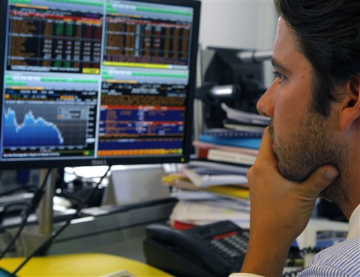 A  broker works in a trading room  in Paris, Wednesday, Aug. 10, 2011. Worries over the debt problems afflicting a number of European countries as well as the U.S. have knocked confidence over the global economic recovery and triggered turmoil in financial markets around the world.(AP Photo/Jacques Brinon) (AP)