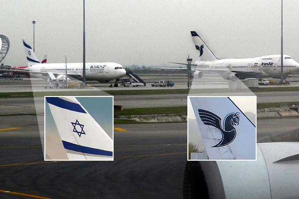 An El Al 767 and an Iran Air jet parked next to each other at an airport in Bangkok. (Patrick Smith/Salon)