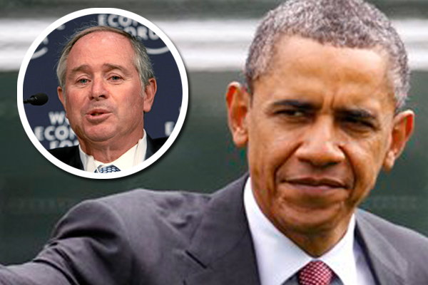 President Obama and Steve Schwarzman (inset)