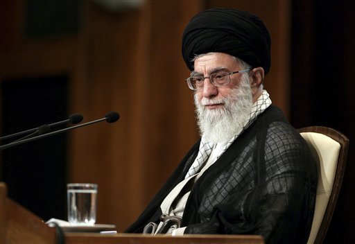 Iranian supreme leader Ayatollah Ali Khamenei, attends the opening of an international Islamic conference, in Tehran in 2011 (AP)