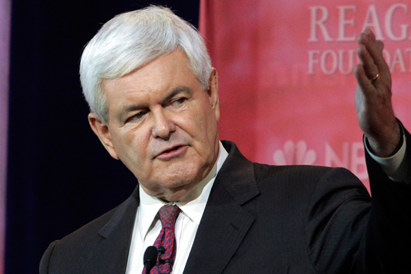 Newt Gingrich, wishing he was in his bathtub full of diamonds