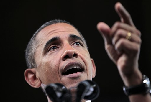 President Barack Obama gestures as he speaks on his American Jobs Act legislation, Wednesday, Sept. 14, 2011, at North Carolina State University in Raleigh, N.C. (AP Photo/Pablo Martinez Monsivais) (AP)