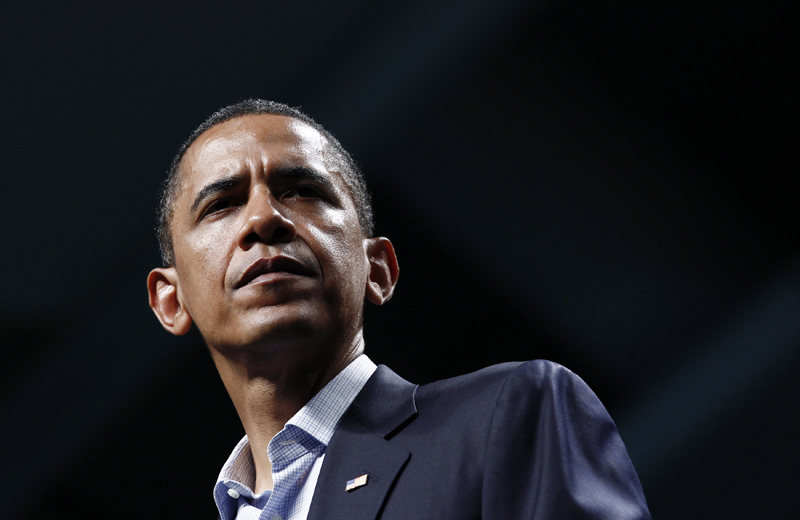 U.S. President Barack Obama delivers remarks to military personnel at Pensacola Naval Air Station
 in Pensacola, Florida, June 15, 2010.    REUTERS/Jim Young    (UNITED STATES - Tags: POLITICS MILITARY HEADSHOT) (Â© Jim Young / Reuters)
