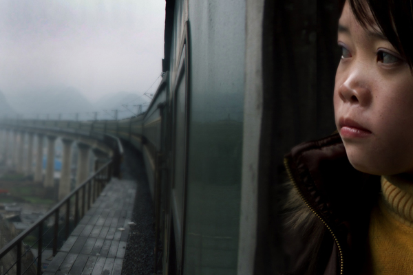 Zhang Qin in "Last Train Home." (P.O.V./EyeSteelFilm)
