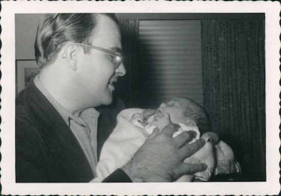 The author's father holding the author as a baby (Courtesy of Pat MacEnulty)
