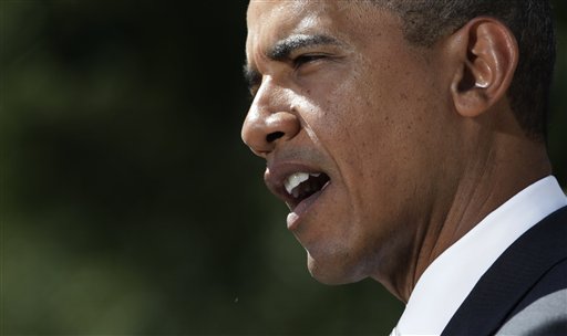 In this photo taken Aug. 31, 2011, President Barack Obama speaks in the Rose Garden of the White House in Washington and urged Congress to pass a federal highway bill. In his weekly radio Saturday, Sept. 3, 2011, Obama again called for the passage of a transportation bill, and express concern that "political posturing" may stand in the way. "There's no reason to cut off funding for transportation projects at a time when so many of our roads are congested, so many of our bridges are in need of repair and so many businesses are feeling the cost of delays.  "This isn't a Democratic or a Republican issue  it's an American issue," he said. (AP Photo/Carolyn Kaster, File) (AP)