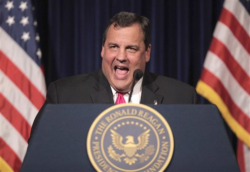 FILE - In this Sept. 27, 2011 file photo, New Jersey Gov. Chris Christie speaks at the Ronald Reagan Presidential Library in Simi Valley, Calif. Chris Christie insists he's not running for president, but he flies around the country giving speeches and raising Republican money with a sly smile. Donald Trump might run as an independent. And Sarah Palin gets air time by hinting she'll announce some decision soon. Welcome to the Big Tease, driven by a combination of publicity, old-fashioned ego and possible presidential ambitions down the road. (AP Photo/Jae C. Hong, File) (AP)