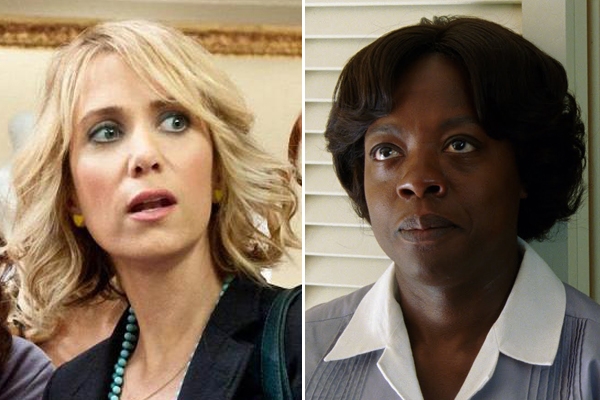 Kristin Wiig in "Bridesmaids" and Viola Davis in "The Help"